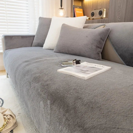 Modern Solid Colour Plush Anti-Slip Sofa Cover - Julia M LifeStyles