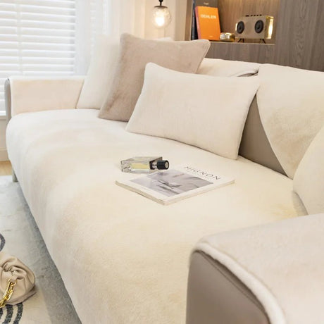 Modern Solid Colour Plush Anti-Slip Sofa Cover - Julia M LifeStyles