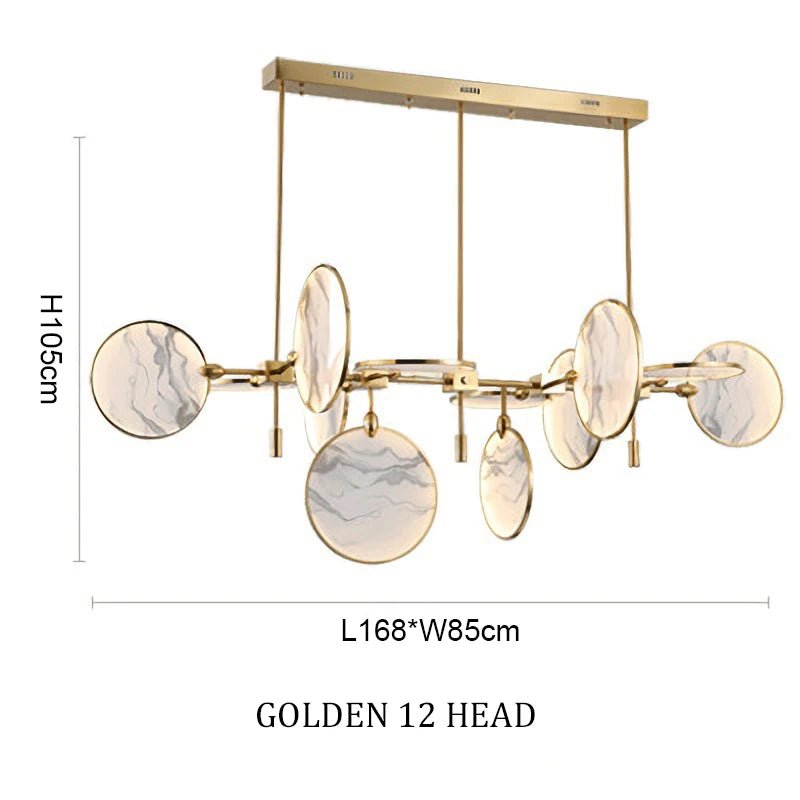 Modern Vintage LED Pendant Light – Iron and Marble Chandelier - Julia M LifeStyles