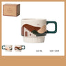 Morandi Coffee Cup Retro Ceramic Hand Coffee Mug Water Cup Breakfast Cup High Appearance Pull Flower Cup Gift Coffee Cup - Julia M LifeStyles