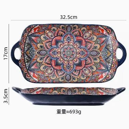 New Bohemian Style Ceramic Household Dishes with Handles - Julia M LifeStyles