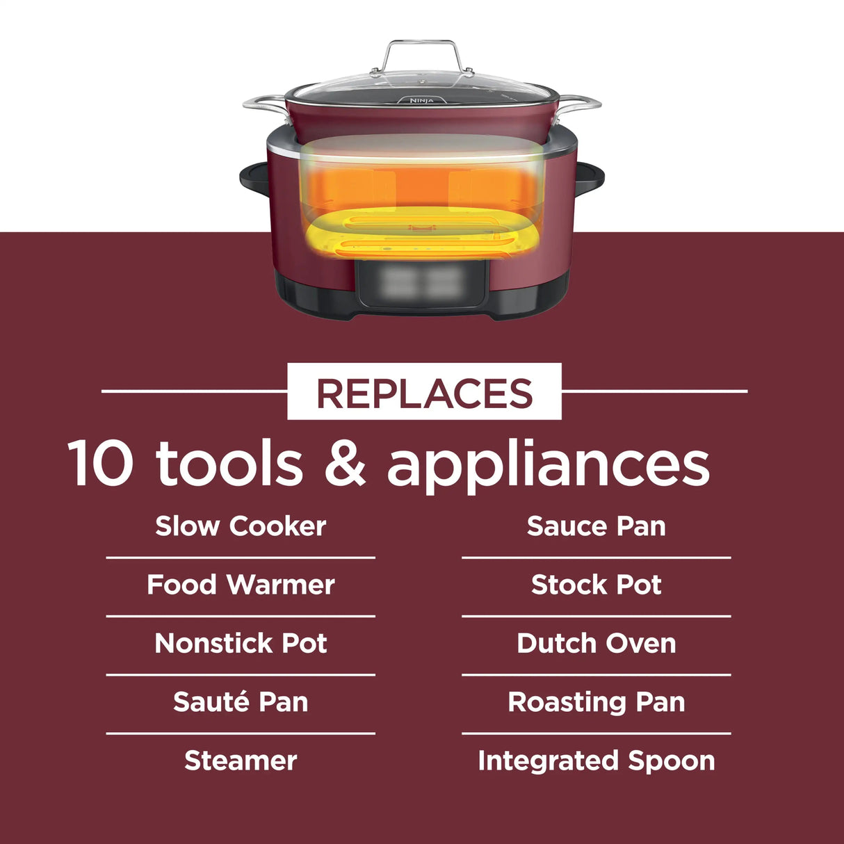 8.5 Quart Slow Cooker, Glass Lid & Integrated Spoon, Nonstick, Oven Safe Pot To 500°F, Multi-Slow Cooker - Julia M LifeStyles