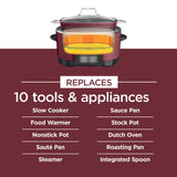 8.5 Quart Slow Cooker, Glass Lid & Integrated Spoon, Nonstick, Oven Safe Pot To 500°F, Multi-Slow Cooker - Julia M LifeStyles