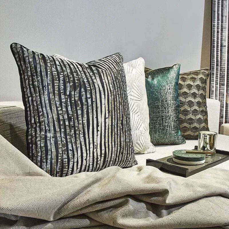 Polyester Pillowcase Stripe Simple Sofa Ccover Fashion Living Room Cushion Cover Without Core 30*50cm/45*45cm/50*50cm - Julia M LifeStyles