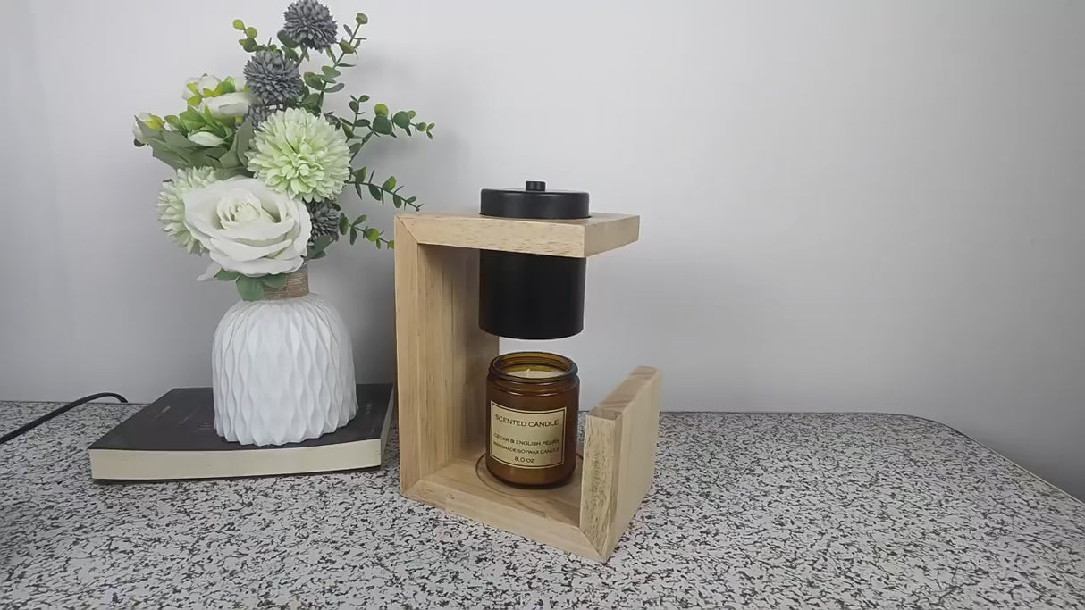 Nordic Wood Candle Warmer Lamp