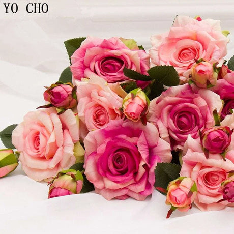 Real Touch Rose Real Touch Rose 3256801190359379-silk Bean Paste real touch rose silk artificial flowers 23