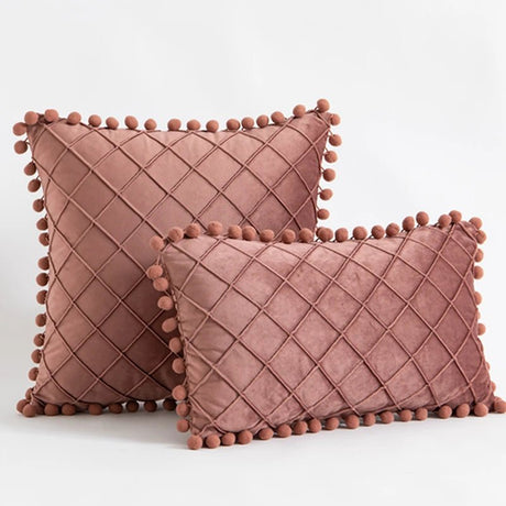 Retro Ear Pillow Living Room Sofa Solid Color Tassel Cushion Without Core Bed Big Pillow Waist Back Office Chair - Julia M LifeStyles