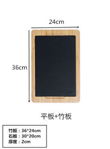 Scandinavian Creative Bamboo and Wood Slate Steak Plate Western Food Food Plate Solid Wood Black Slate Insulation Stone Tableware - Julia M LifeStyles