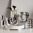 Silver plating Ceramic Vase Nordic home decoration Flower shape Vases for flowers Living room TV cabinet table decor florero - Julia M LifeStyles
