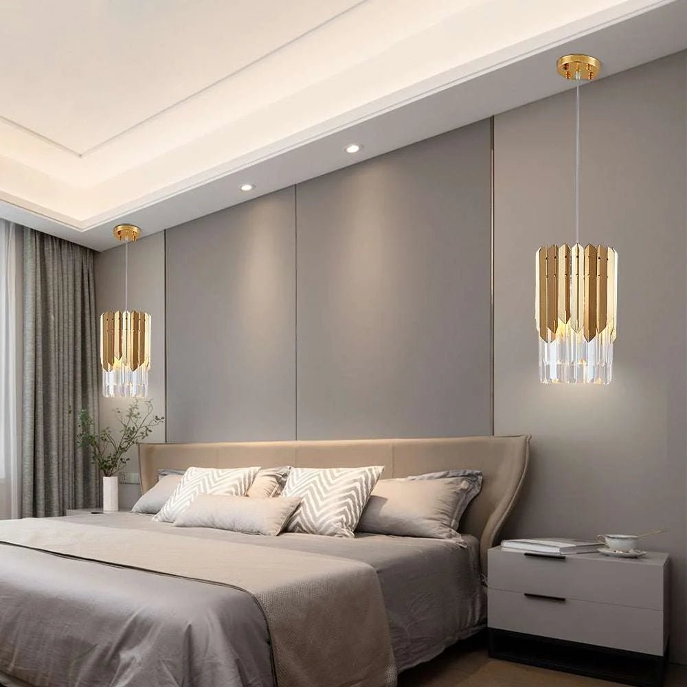 Small Round Gold Crystal LED Chandelier - Julia M LifeStyles