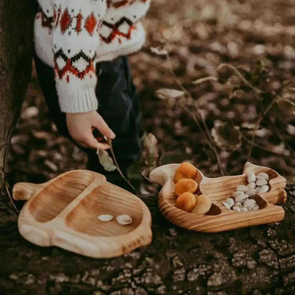 Squirrel Wooden Snack Tray with Nut Container 🐿️ - Julia M LifeStyles
