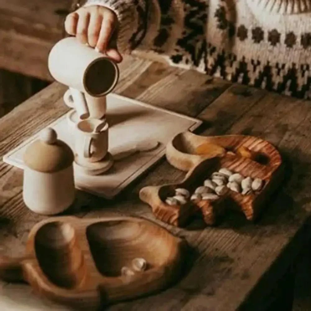 Squirrel Wooden Snack Tray with Nut Container 🐿️ - Julia M LifeStyles