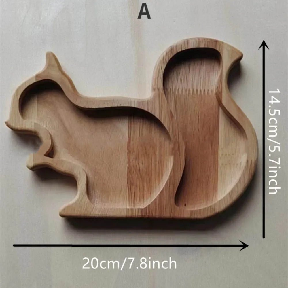 Squirrel Wooden Snack Tray with Nut Container 🐿️ - Julia M LifeStyles