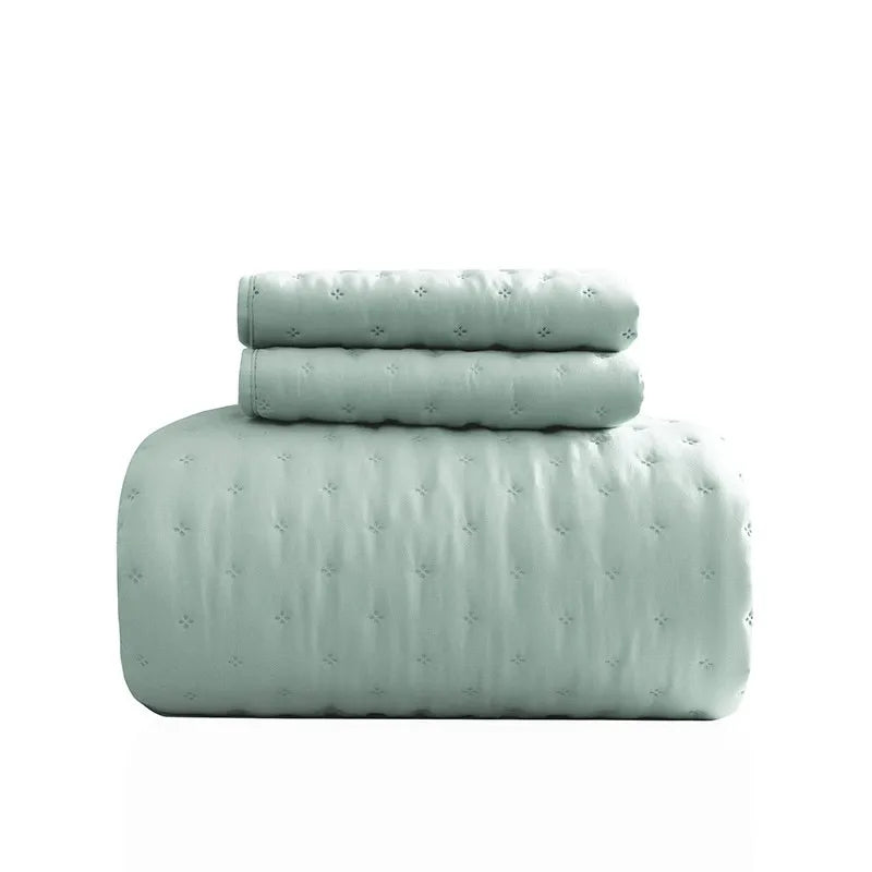 Stitch Taupe Reversible Quilt Set with Pillow Shams - Ultra Soft Microfiber - Julia M LifeStyles