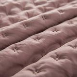 Stitch Taupe Quilt Set with 2Pillow Shams Reversible Quilted Bed Cover set Ultra Soft Lightweigh Microfiber Filler Dusty Pink - Julia M LifeStyles