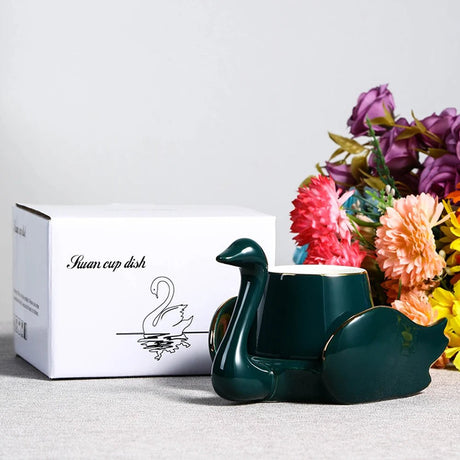Swan Luxury Porcelain Coffee Cup and Saucer Set - 110ml - Julia M LifeStyles