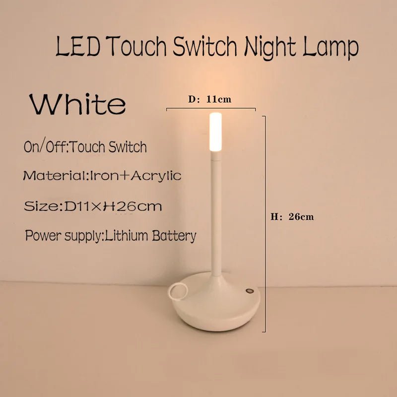 Table lamp for bedroom Rechargeable Wireless touch lamp Camping candle Creative lamp rechargeable USB-C desk lamp - Julia M LifeStyles
