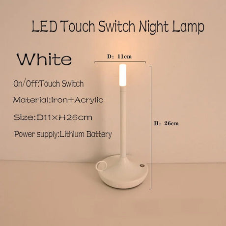 Table lamp for bedroom Rechargeable Wireless touch lamp Camping candle Creative lamp rechargeable USB-C desk lamp - Julia M LifeStyles