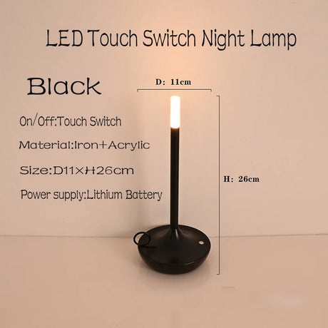 Table lamp for bedroom Rechargeable Wireless touch lamp Camping candle Creative lamp rechargeable USB-C desk lamp - Julia M LifeStyles