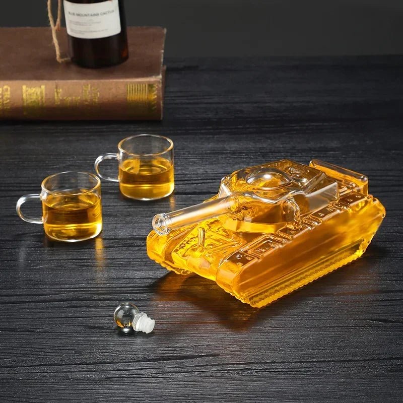 Tank Shaped Lead-Free Glass Whiskey Decanter – 500ML/1000ML - Julia M LifeStyles