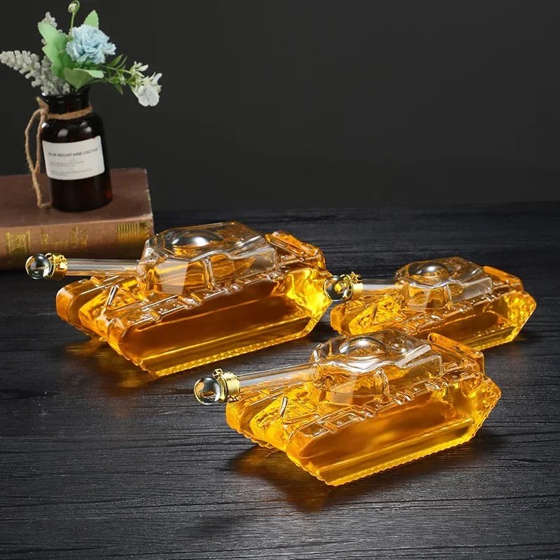 Tank Shaped Lead-Free Glass Whiskey Decanter – 500ML/1000ML - Julia M LifeStyles