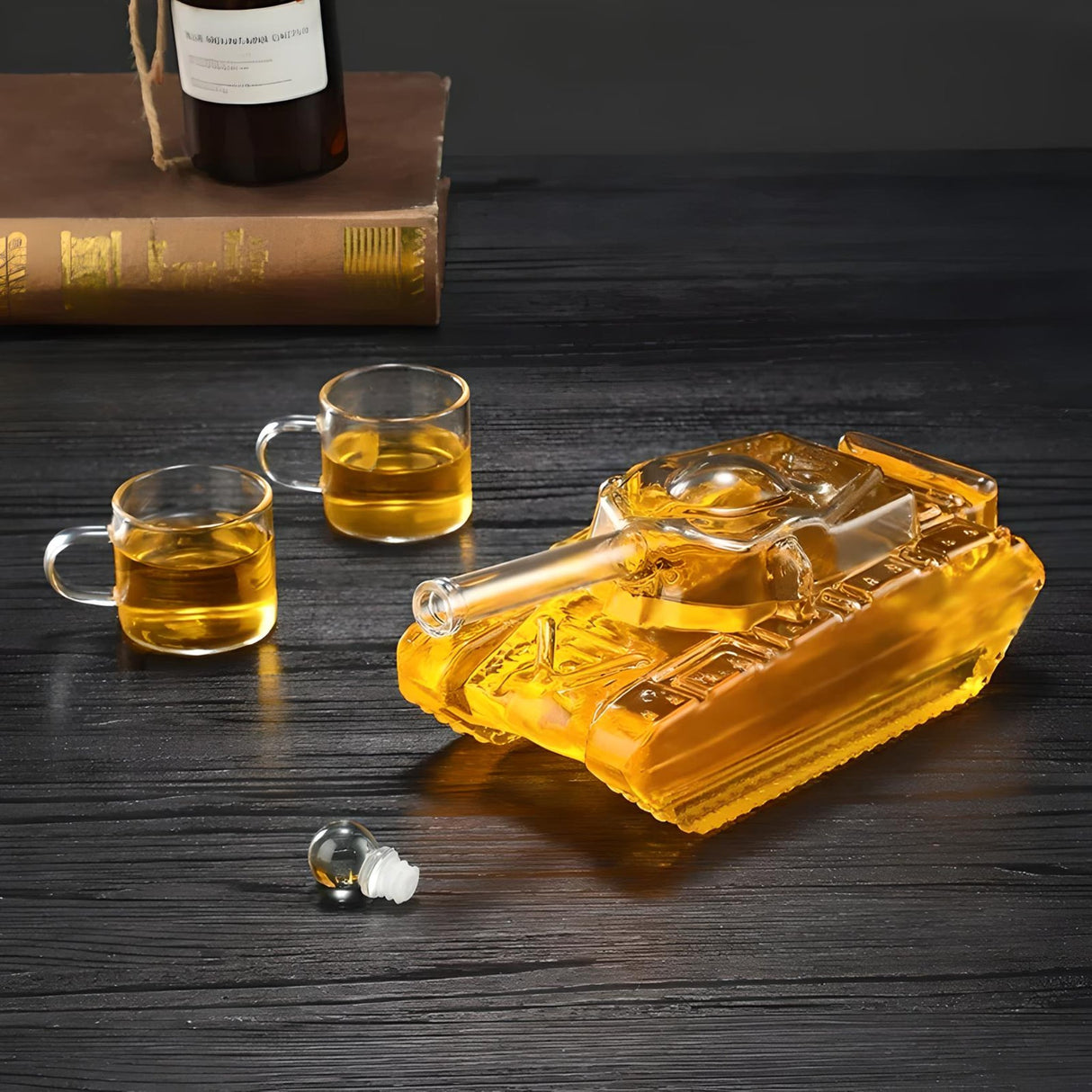 Tank Shaped Lead-Free Glass Whiskey Decanter – 500ML/1000ML - Julia M LifeStyles