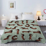 The Dachshund Pose Blanket Printed Throw Blanket Plush Fluffy Flannel Fleece Blanket Soft Throws for Sofa Couch and Bed - Julia M LifeStyles