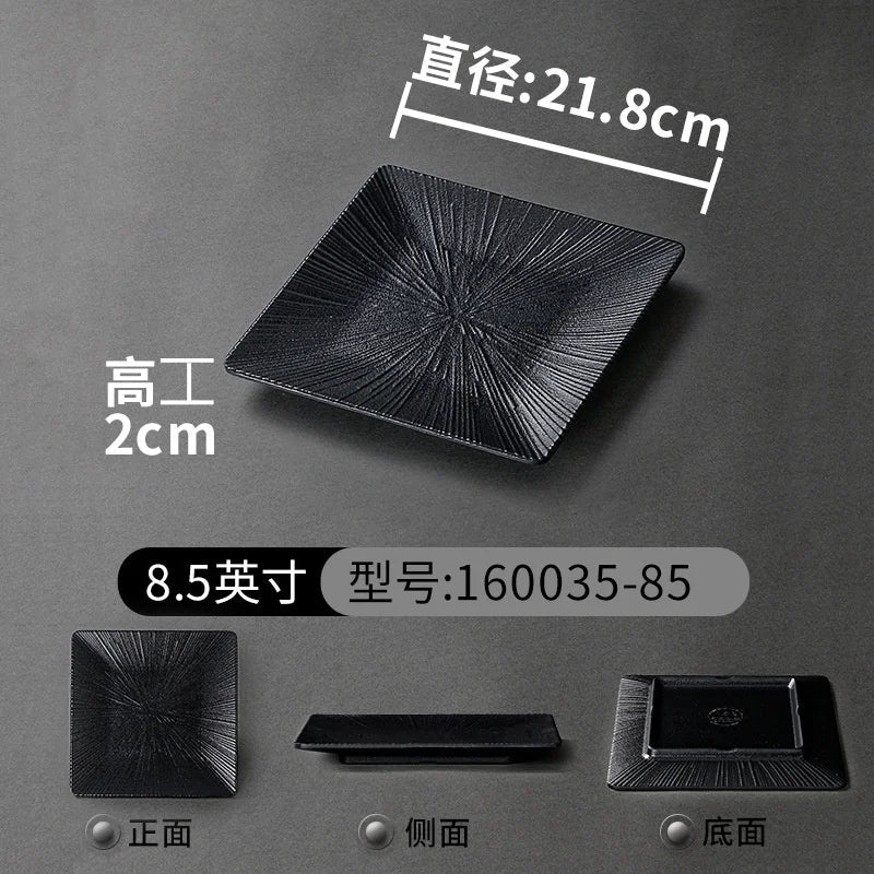 Thickened Melamine Square Dinner Plate Western Food Plate Imitation Porcelain Dishes Hot Pot Plates Kitchen Tableware - Julia M LifeStyles