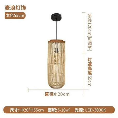 Vintage Rattan Pendant Lamp - Wabi-Sabi LED Chandelier - Julia M LifeStyles