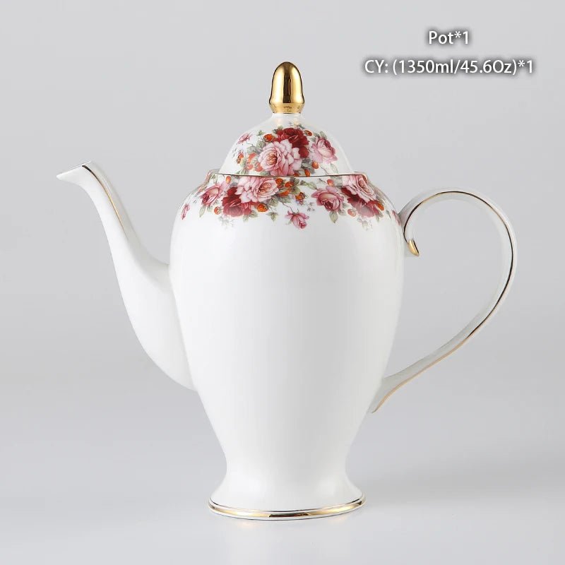 Vintage Bone China Tea Pot British Ceramic Teapot Europe Porcelain Coffee Pot Cafe Drinkware Advanced Teaware Drop Shipping - Julia M LifeStyles