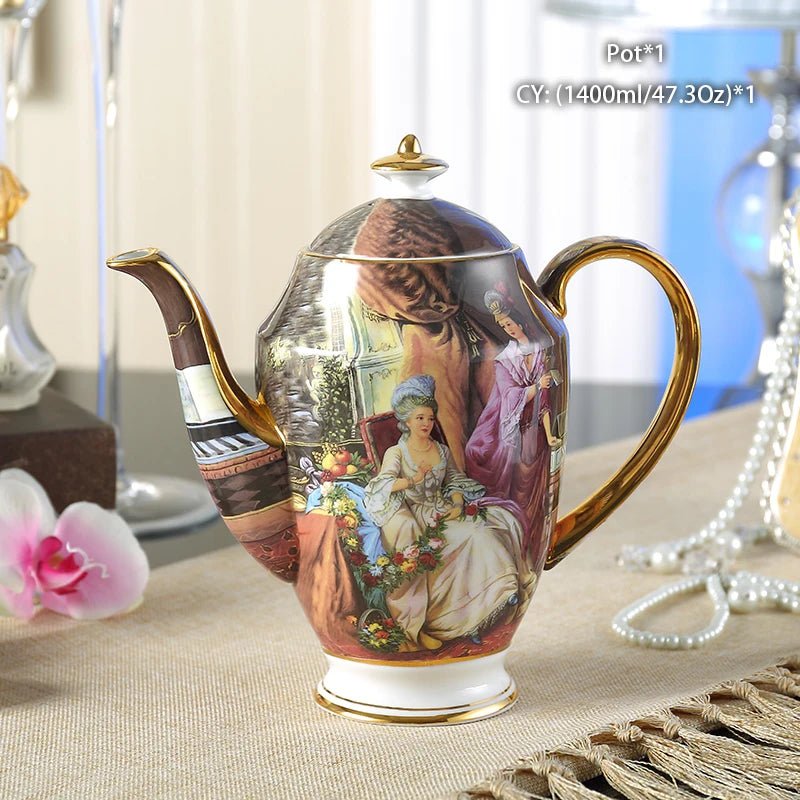 Vintage Bone China Tea Pot British Ceramic Teapot Europe Porcelain Coffee Pot Cafe Drinkware Advanced Teaware Drop Shipping - Julia M LifeStyles