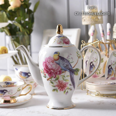 Vintage Bone China Tea Pot British Ceramic Teapot Europe Porcelain Coffee Pot Cafe Drinkware Advanced Teaware Drop Shipping - Julia M LifeStyles