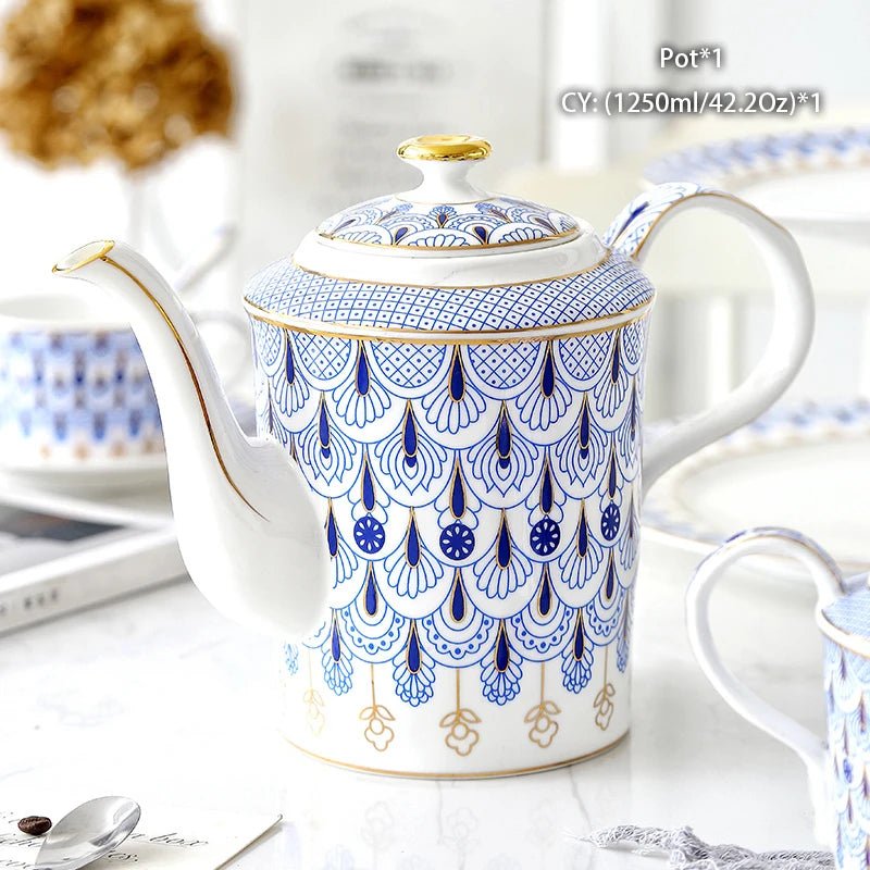 Vintage Bone China Tea Pot British Ceramic Teapot Europe Porcelain Coffee Pot Cafe Drinkware Advanced Teaware Drop Shipping - Julia M LifeStyles