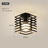 Vintage E27 Ceiling Lights Ceiling Lamps For Corridor Foyer Aisle Black Metal Indoor Cage Chandelier Lighting Fixures for Home - Julia M LifeStyles