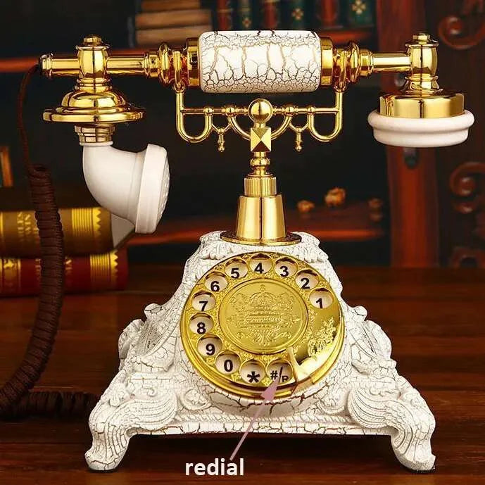Vintage Resin Rotating Dial Landline Phone Vintage Resin Rotating Dial Landline Phone 32872252361-Red decor 129