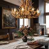Deer Horn Resin Antler Chandelier E14 Bulb American Retro Resin Horn Deer Lamps Indoor Home  Rustic Decoration Lighting