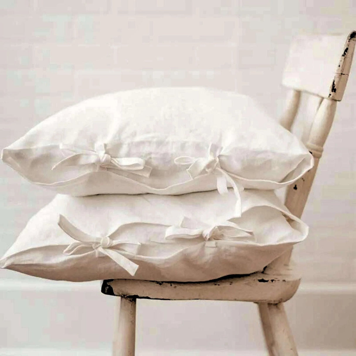 White Linen Nordic Pillowcase Set - King Size (2PCS) - Julia M LifeStyles