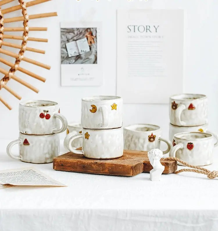 Handmade Retro Japanese Stoneware Heart Mug - Julia M LifeStyles