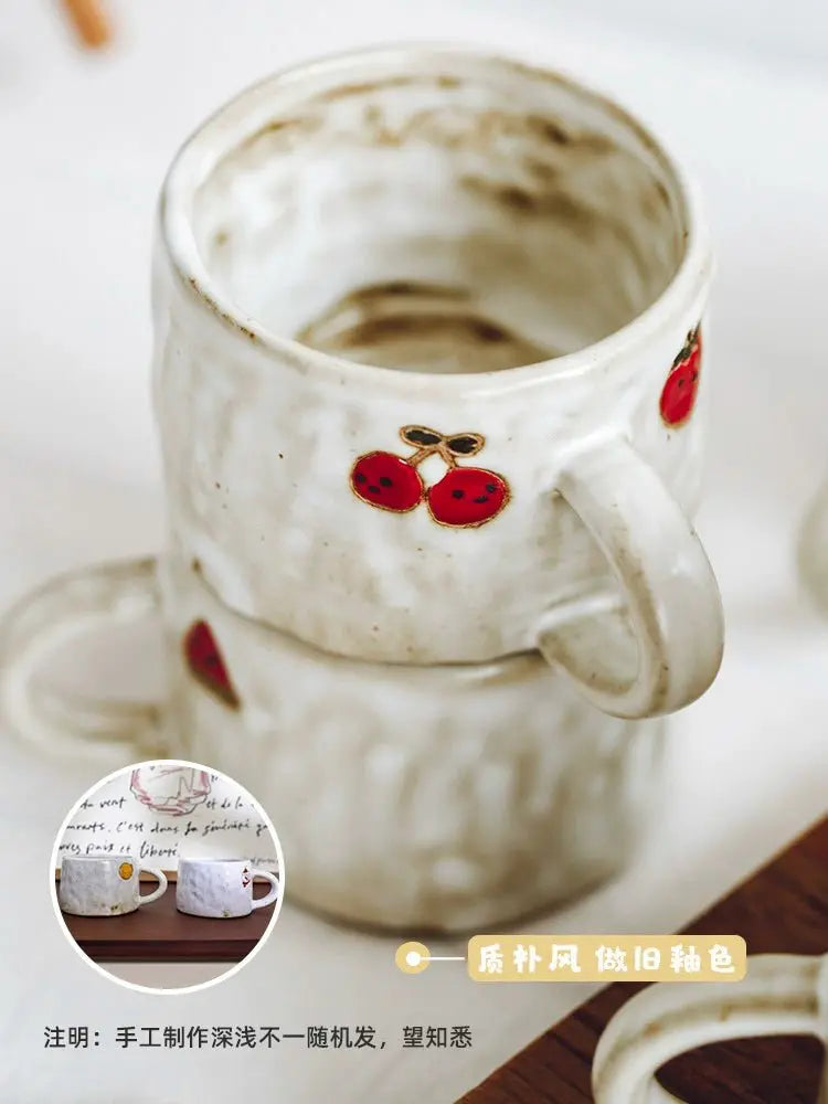 Handmade Retro Japanese Stoneware Heart Mug - Julia M LifeStyles