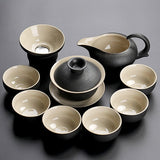 Zen Elegance Black Pottery Tea Set - 9 Pieces - Julia M LifeStyles