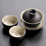 Zen Elegance Black Pottery Tea Set - 9 Pieces - Julia M LifeStyles