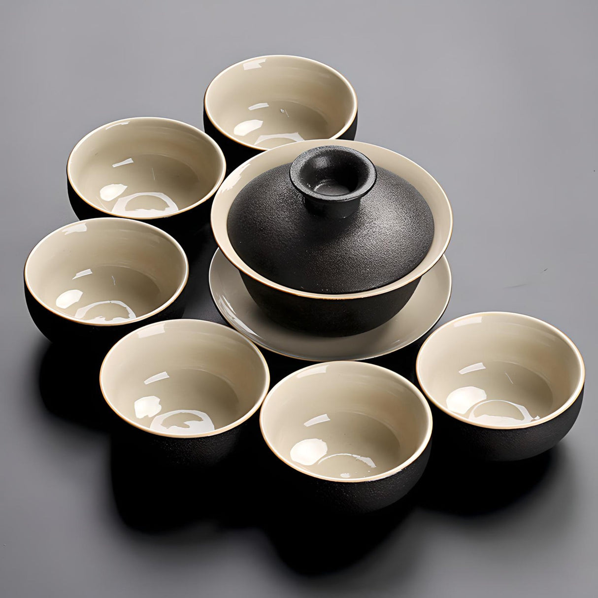 Zen Elegance Black Pottery Tea Set - 9 Pieces - Julia M LifeStyles